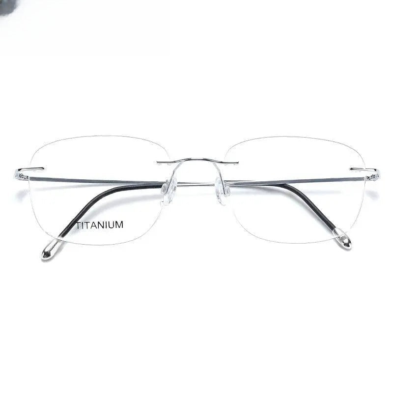 Men's Square Rimless Titanium Prescription Glasses Kr16010 — view 12 | Rx Spectacle