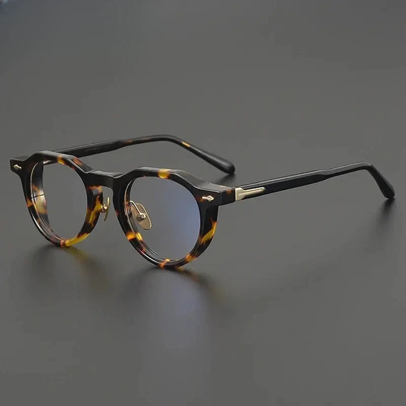 Unisex Round Full Rim Acetate Flat Top Prescription Glasses Gx2261 — view 1 | Rx Spectacle