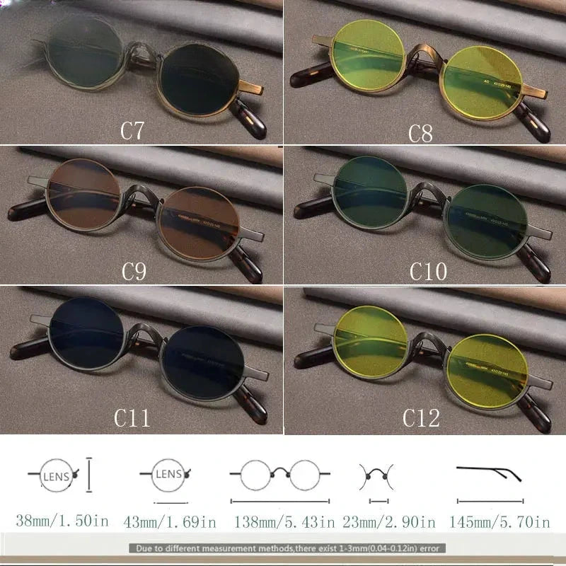 Unisex Oval Semi-Rimless Titanium Prescription Glasses Y4338 — view 6 | Rx Spectacle