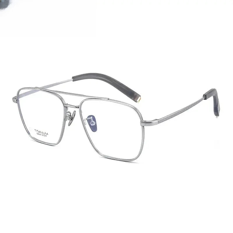 Men's Square Full Rim Titanium Prescription Glasses 500004 — view 8 | Rx Spectacle