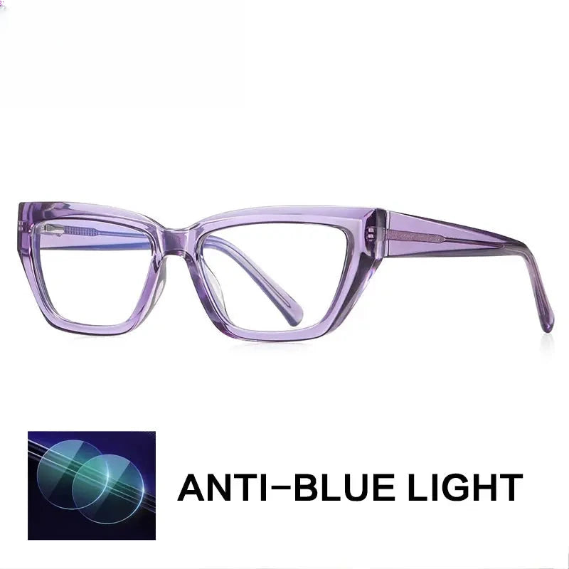 Women's Square Full Rim Titanium Reading Glasses G2155 — view 3 | Rx Spectacle