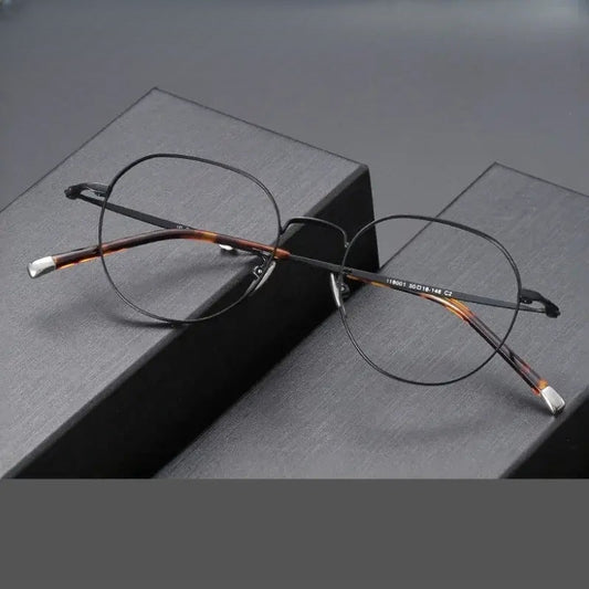 Unisex Oval Full Rim Titanium Flat Top Prescription Glasses 118001 — view 1 | Rx Spectacle