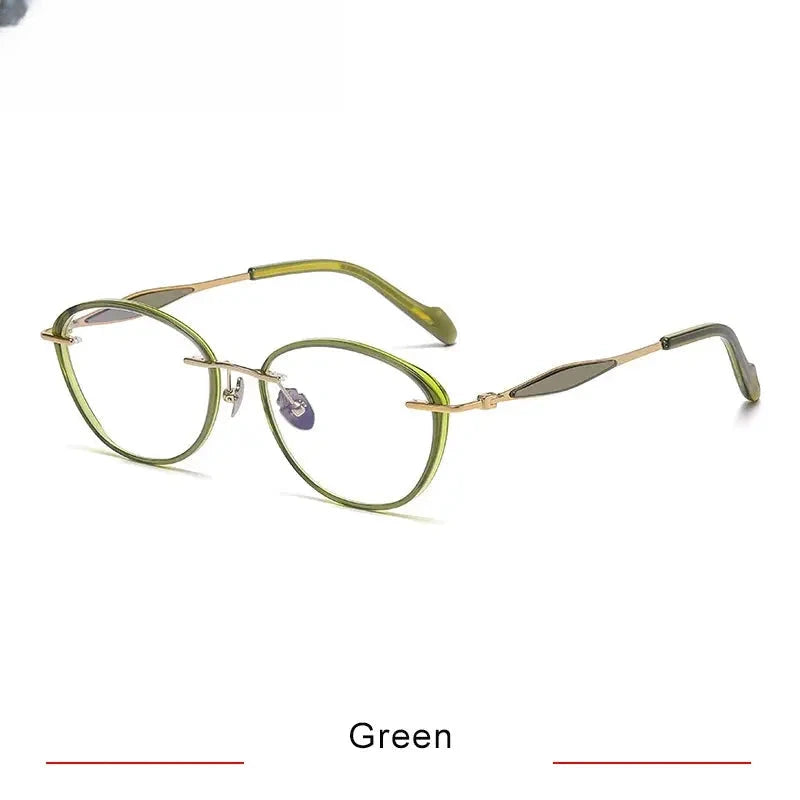 Unisex Oval Full Rim Titanium Prescription Glasses 316076 — view 3 | Rx Spectacle