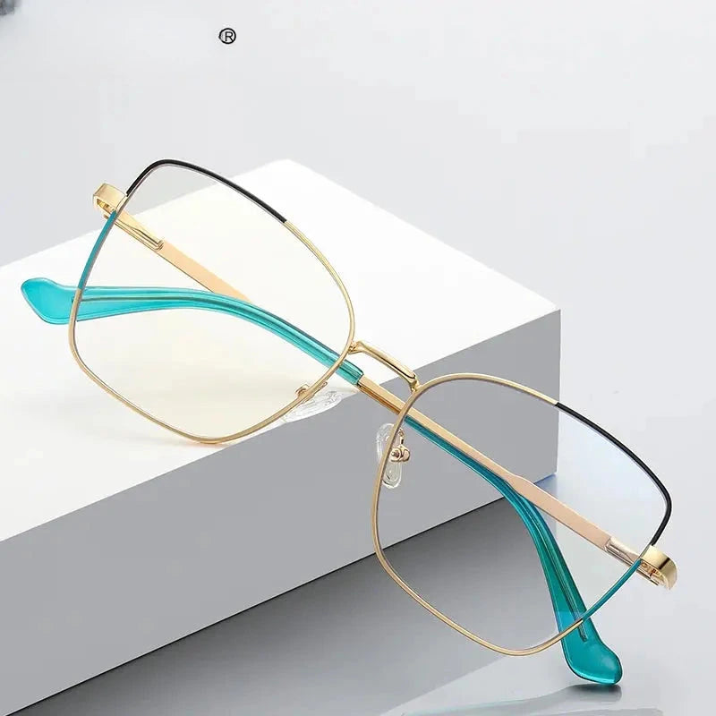 Women's Square Full Rim Alloy Reading Glasses 3062 — view 1 | Rx Spectacle