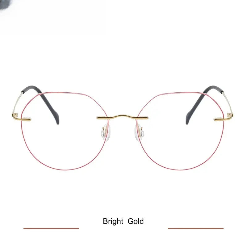 Women's Oval Rimless Titanium Flat Top Prescription Glasses 331008 — view 6 | Rx Spectacle