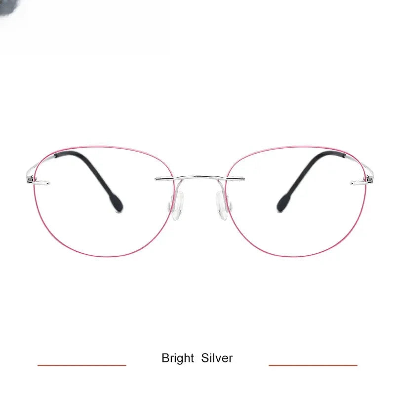 Women's Oval Rimless Titanium Prescription Glasses 318003 — view 4 | Rx Spectacle