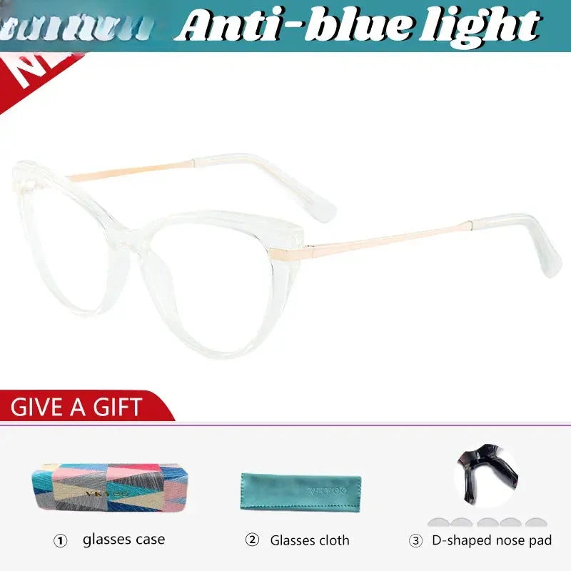 Women's Cat Eye Full Rim TR90 Reading Glasses 87025 — view 4 | Rx Spectacle
