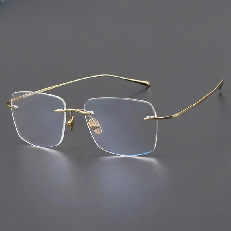Women's Square Rimless Titanium Prescription Glasses 881819 — view 7 | Rx Spectacle