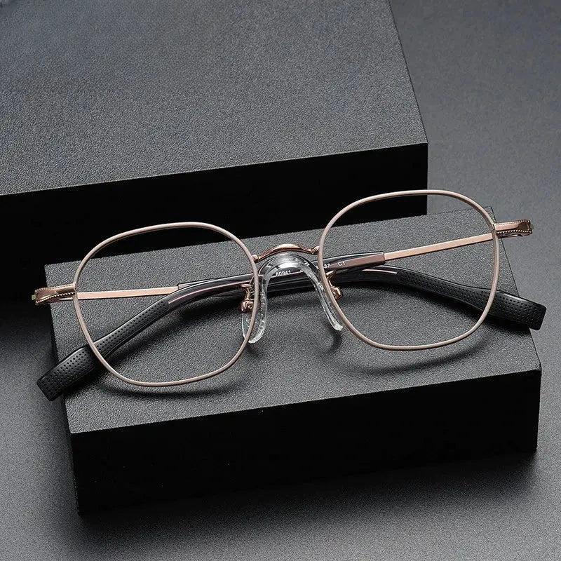 Unisex Polygon Full Rim Titanium Prescription Glasses O80941 — view 1 | Rx Spectacle