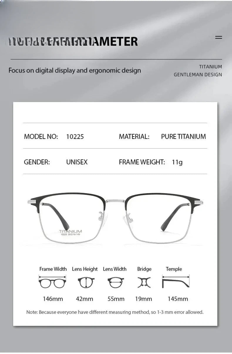 Men's Square Full Rim Titanium Prescription Glasses 710225 — view 2 | Rx Spectacle
