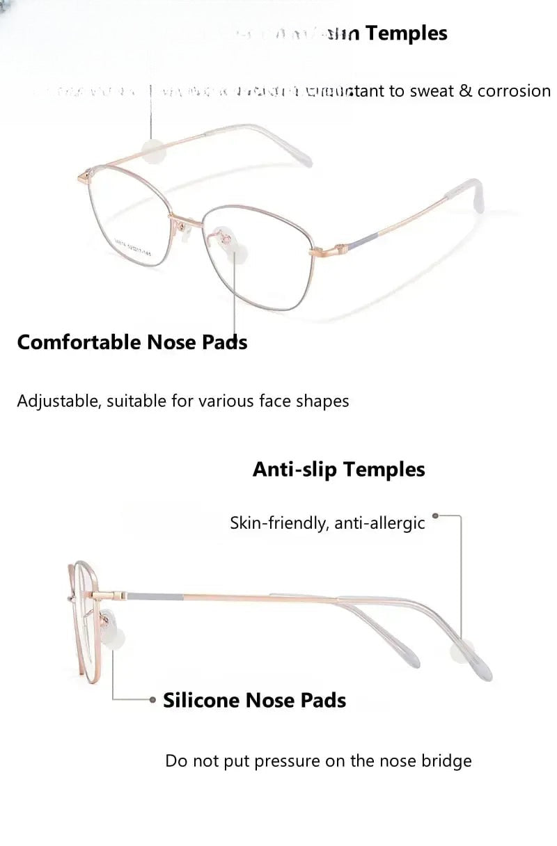 Women's Cat Eye Full Rim Alloy Prescription Glasses 634874 — view 2 | Rx Spectacle