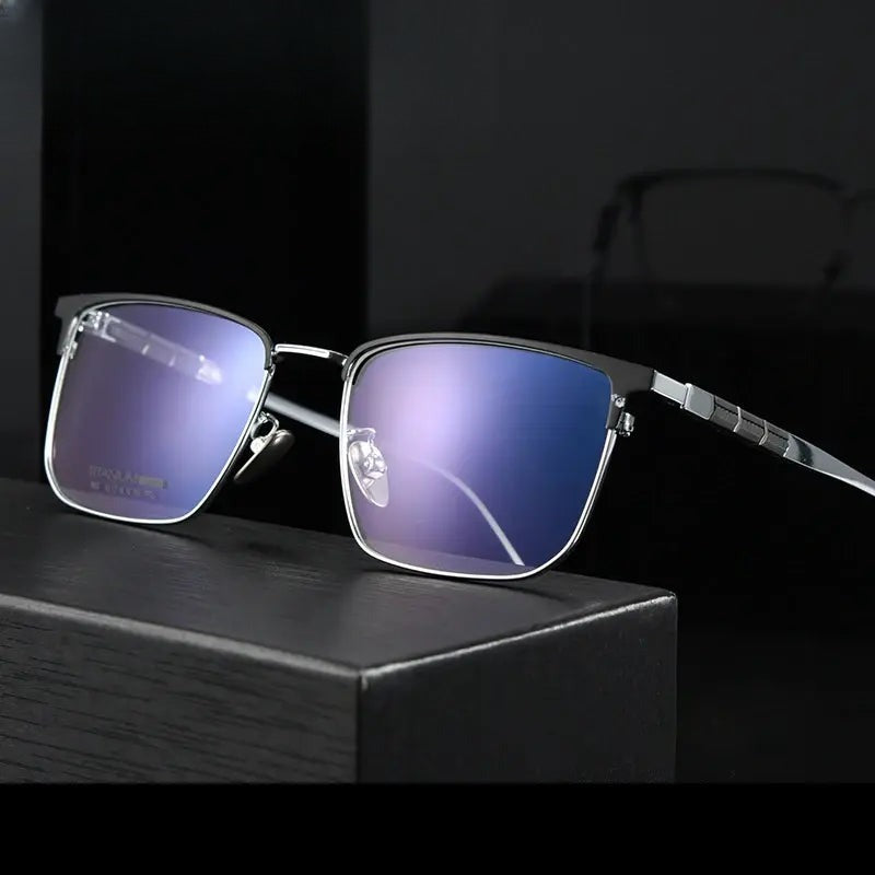 Women's Square Full Rim Titanium Prescription Glasses 939010 — view 1 | Rx Spectacle