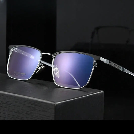 Women's Square Full Rim Titanium Prescription Glasses 939010 — view 1 | Rx Spectacle