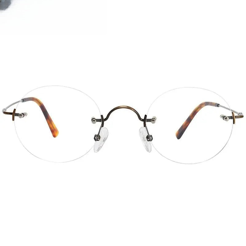 Unisex Round Rimless Titanium Prescription Glasses Kr16035a — view 8 | Rx Spectacle