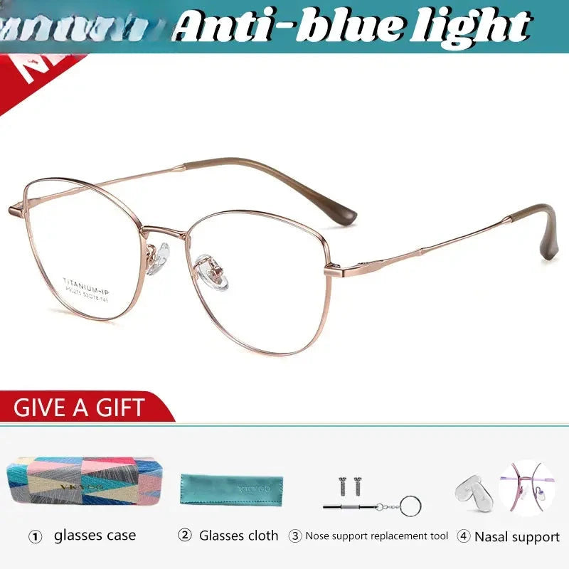 Women's Cat Eye Full Rim Titanium Reading Glasses 690275 — view 4 | Rx Spectacle