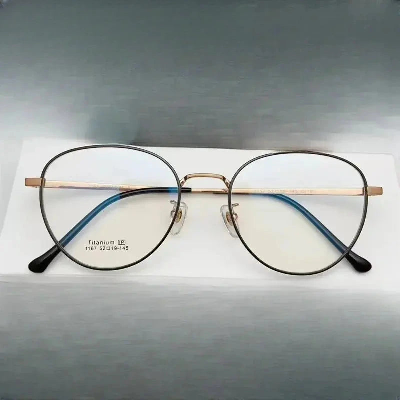 Unisex Oval Full Rim Titanium Prescription Glasses 611167 — view 1 | Rx Spectacle