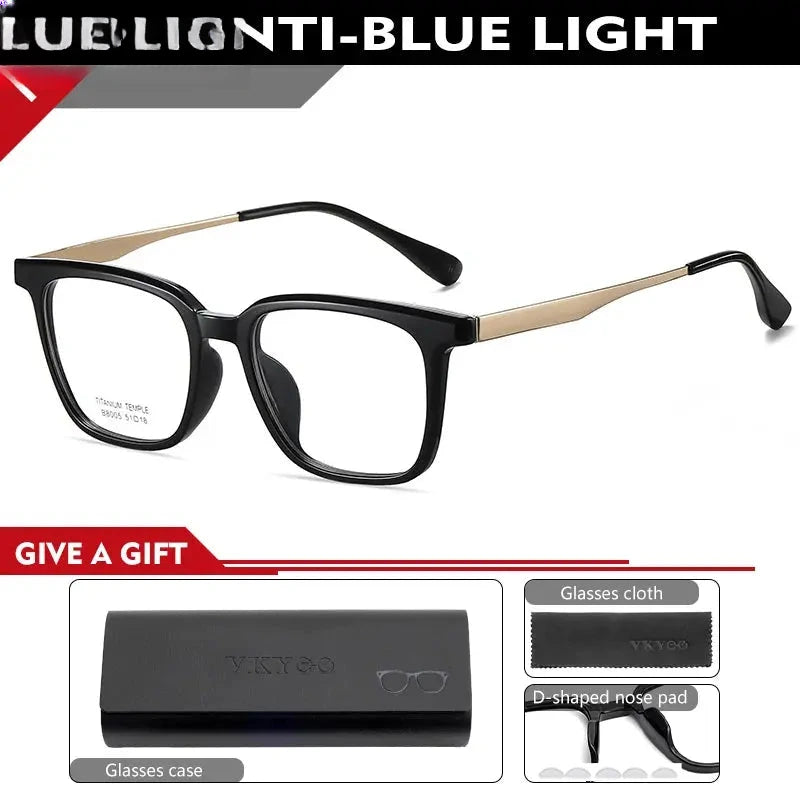 Unisex Square Full Rim Titanium Reading Glasses 638005 — view 4 | Rx Spectacle