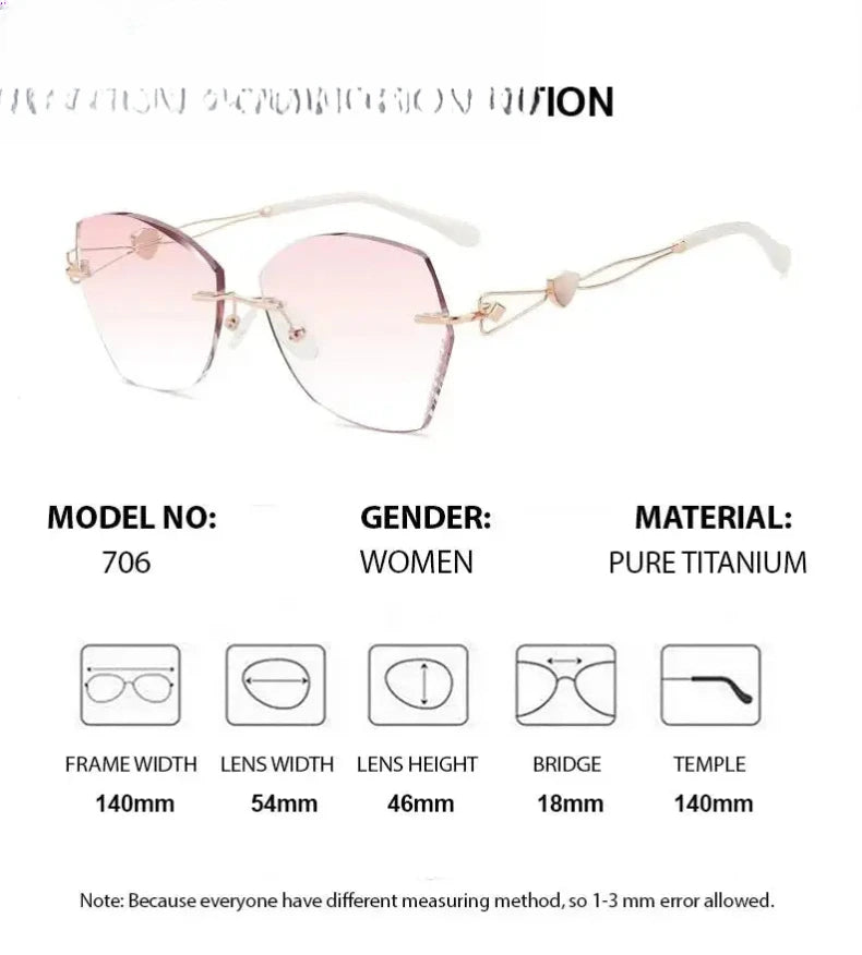 Women's Rimless Titanium Prescription Glasses 706141 — view 2 | Rx Spectacle