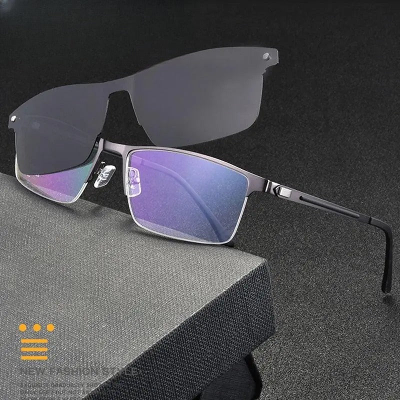 Unisex Full Rim Alloy Clip-On Prescription Glasses 94007 — view 1 | Rx Spectacle