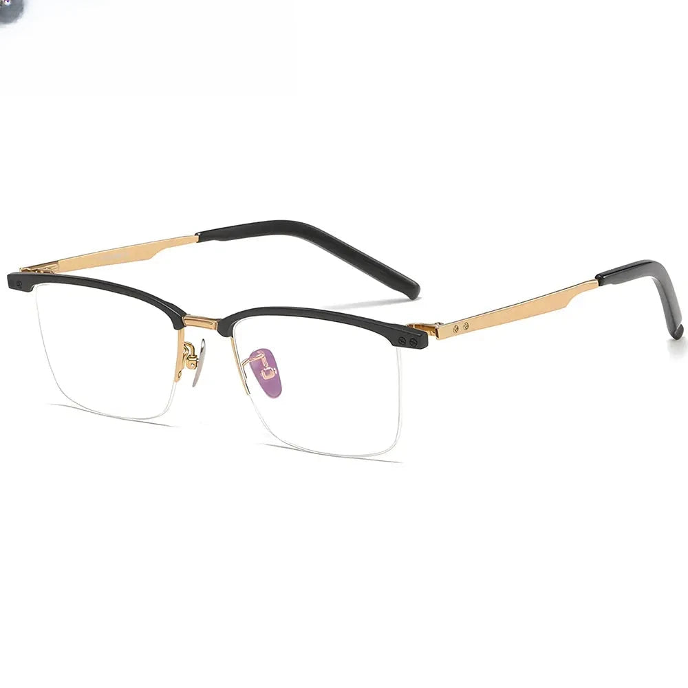 Unisex Browline Semi-Rimless Titanium Prescription Glasses 318750 — view 1 | Rx Spectacle