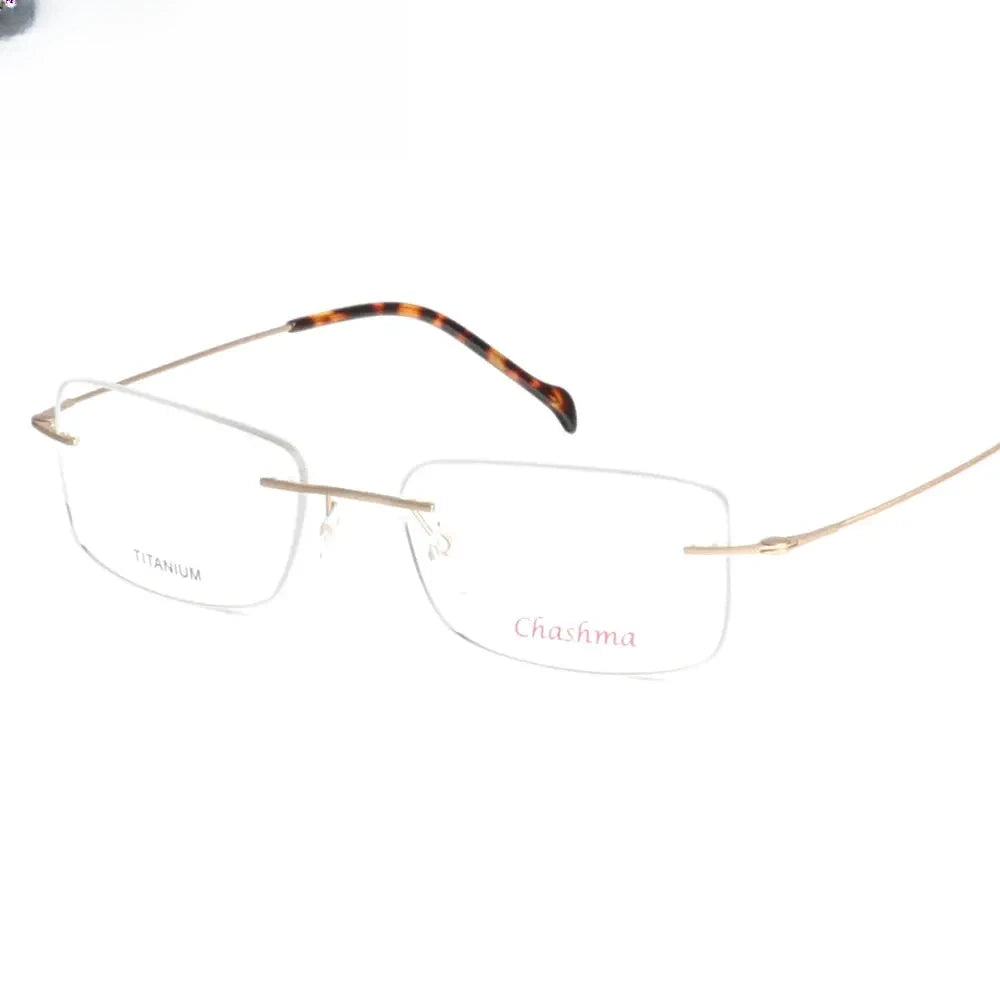 Men's Square Rimless Titanium Prescription Glasses 16008 — view 1 | Rx Spectacle