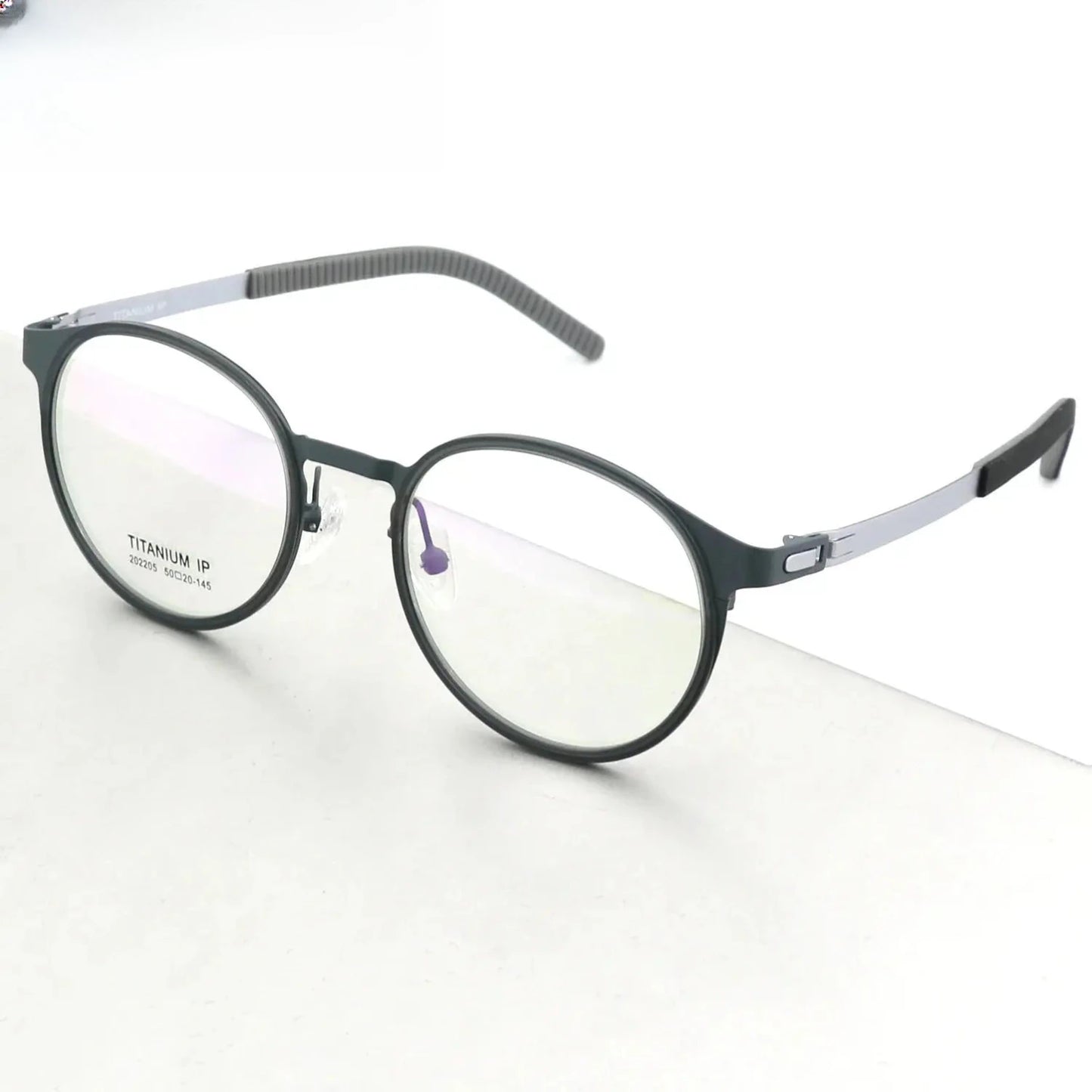 Unisex Round Full Rim Titanium Sports Glasses 202205 — view 3 | Rx Spectacle