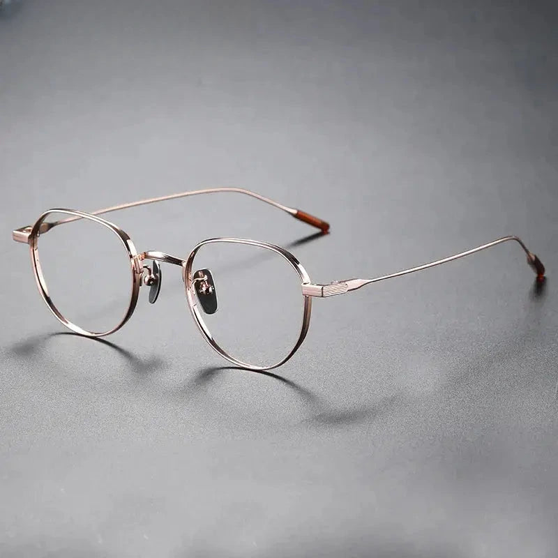 Women's Oval Full Rim Titanium Flat Top Prescription Glasses 84803 — view 8 | Rx Spectacle