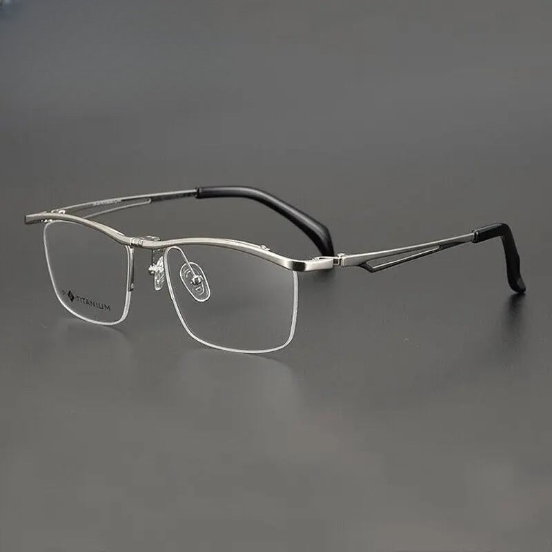 Unisex Square Full Rim Titanium Prescription Glasses Gxyj752 — view 4 | Rx Spectacle