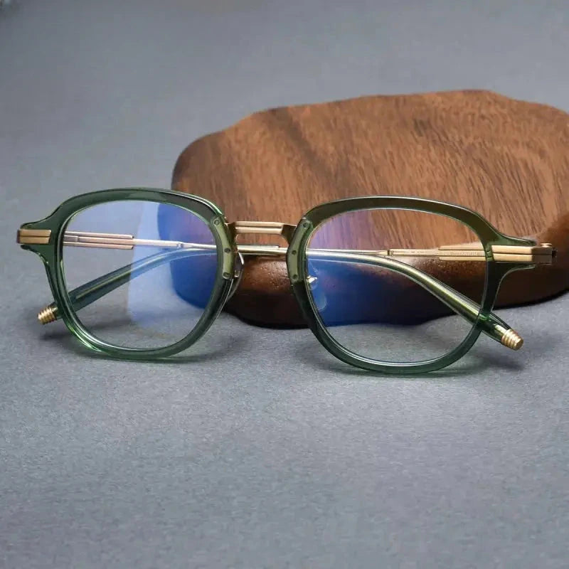 Unisex Oval Full Rim Titanium Prescription Glasses 778828 — view 7 | Rx Spectacle