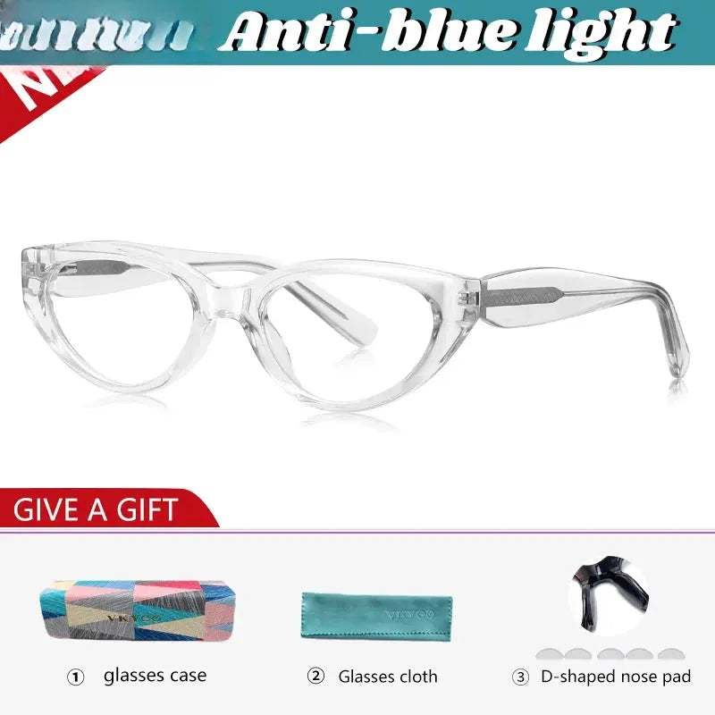 Women's Cat Eye Full Rim Titanium Oversized Reading Glasses — view 4 | Rx Spectacle