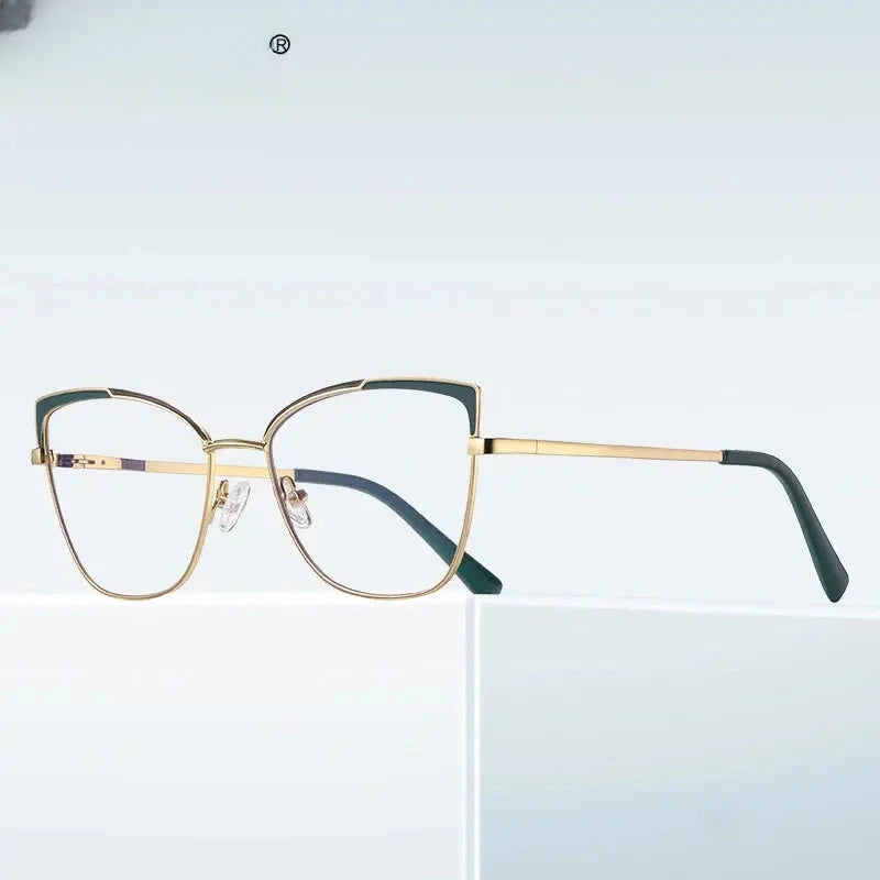 Women's Cat Eye Full Rim Alloy Reading Glasses 3104 — view 3 | Rx Spectacle