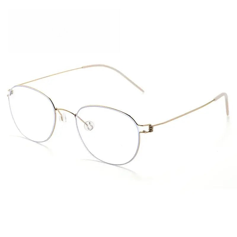 Women's Round Full Rim Titanium Screwless Prescription Glasses 70165 — view 1 | Rx Spectacle
