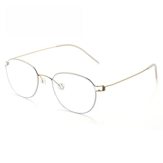Women's Round Full Rim Titanium Screwless Prescription Glasses 70165 — view 1 | Rx Spectacle