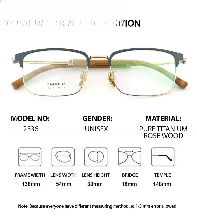 Women's Square Full Rim Titanium Prescription Glasses 612336 — view 2 | Rx Spectacle