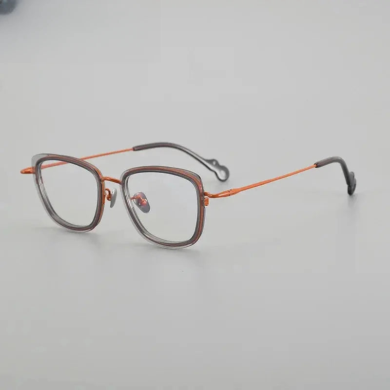 Unisex Square Full Rim Titanium Prescription Glasses 775965 — view 6 | Rx Spectacle