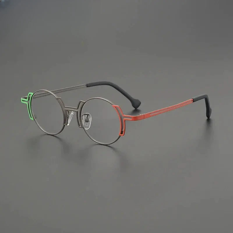 Women's Round Full Rim Titanium Prescription Glasses G85858 — view 7 | Rx Spectacle