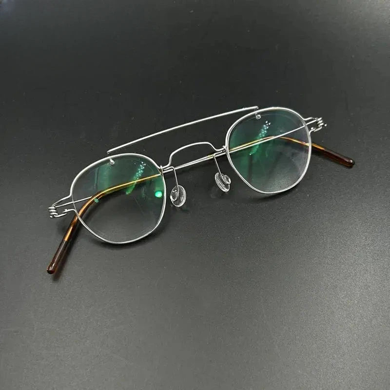 Unisex Round Full Rim Stainless Steel Prescription Glasses 3838 — view 5 | Rx Spectacle