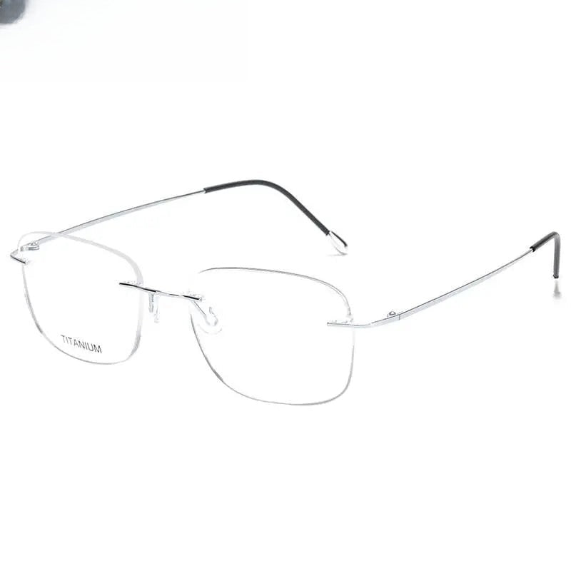 Men's Square Rimless Titanium Prescription Glasses Kr16010 — view 1 | Rx Spectacle