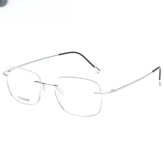 Men's Square Rimless Titanium Prescription Glasses Kr16010 — view 1 | Rx Spectacle
