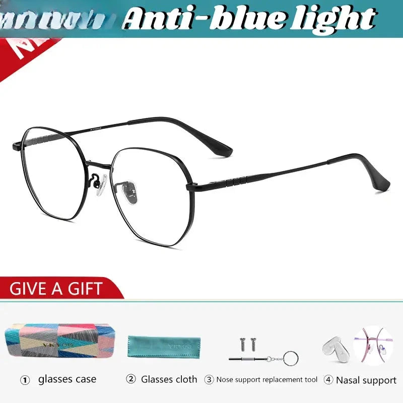 Women's Square Full Rim Titanium Reading Glasses 621280 — view 6 | Rx Spectacle