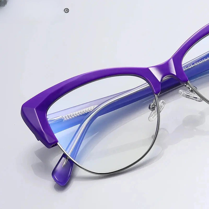 Women's Cat Eye Full Rim Titanium Reading Glasses 2181 — view 3 | Rx Spectacle