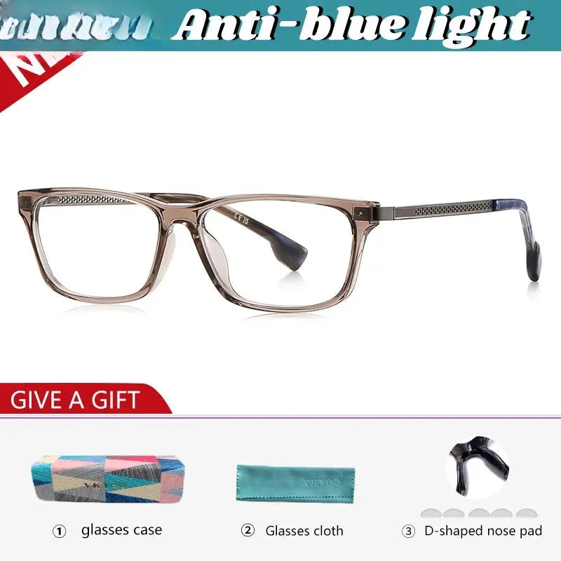 Women's Square Full Rim Titanium Reading Glasses 97205 — view 7 | Rx Spectacle