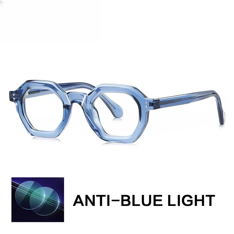 Unisex Polygon Full Rim Titanium Reading Glasses Gxy2050 — view 6 | Rx Spectacle