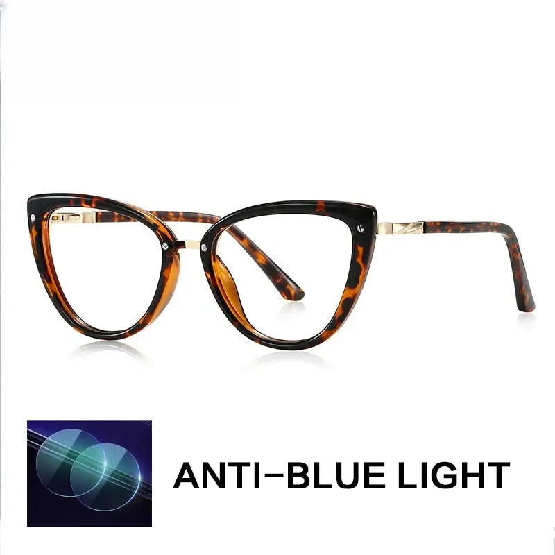 Women's Cat Eye Full Rim Titanium Reading Glasses Gx2221 — view 4 | Rx Spectacle