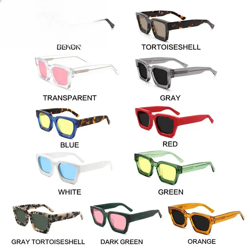 Unisex Square Full Rim Acetate Prescription Glasses Mo19 — view 5 | Rx Spectacle