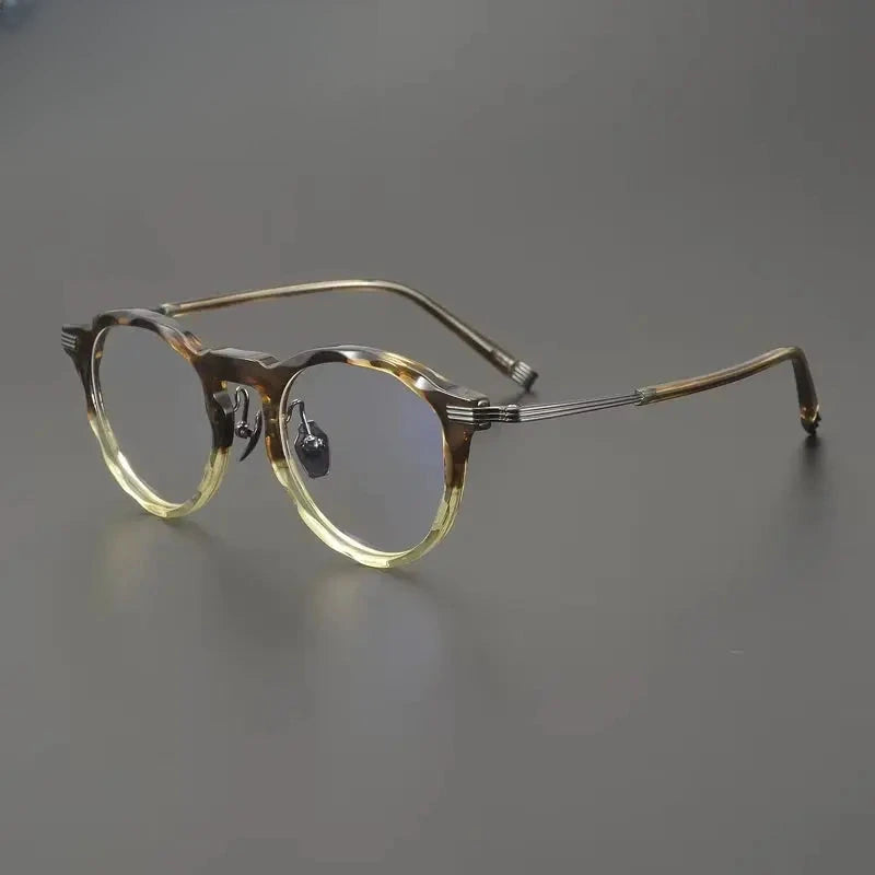 Unisex Round Full Rim Titanium Oversized Prescription Glasses 852516 — view 1 | Rx Spectacle