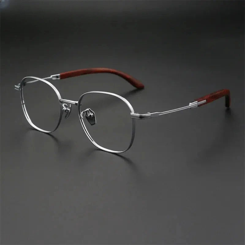 Unisex Square Full Rim Titanium Prescription Glasses 312330 — view 6 | Rx Spectacle