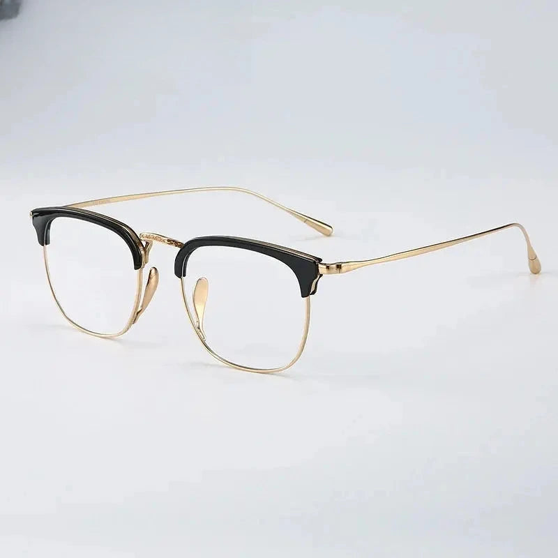 Men's Square Full Rim Titanium Prescription Glasses 881902 — view 1 | Rx Spectacle