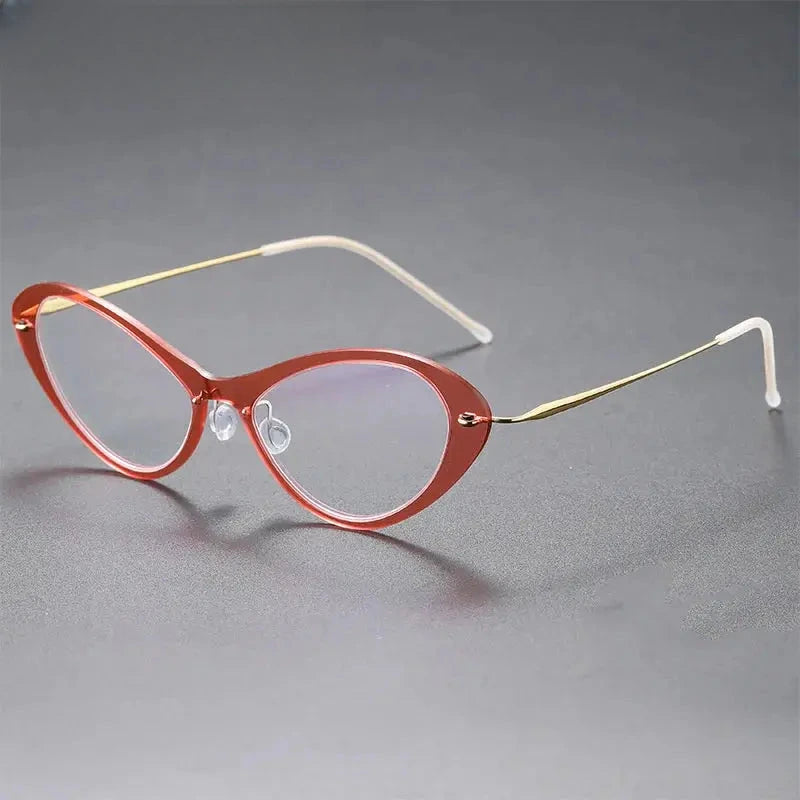 Women's Cat Eye Full Rim Titanium Prescription Glasses 316550 — view 5 | Rx Spectacle