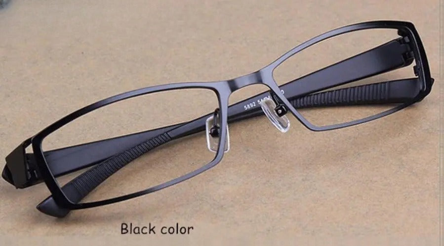 Men's Rectangular Full Rim Titanium Prescription Glasses 1976 — view 3 | Rx Spectacle